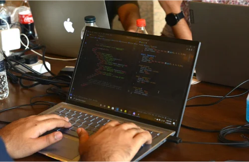 programming on laptop